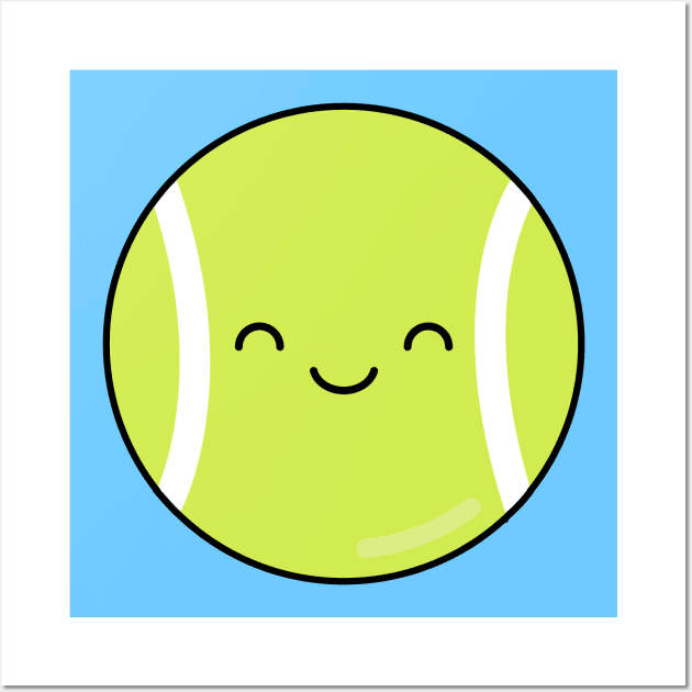 Kawaii Tennis Ball Wall Art by WildSloths